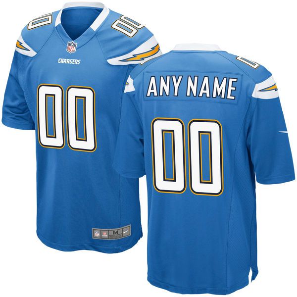 Men Los Angeles Chargers Nike Powder Blue Custom Alternate Game NFL Jersey->customized nfl jersey->Custom Jersey